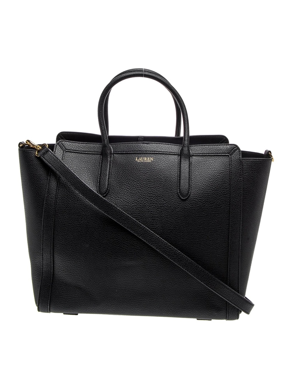 Lauren RALPH LAUREN Tyler Tote Bag | Black Leather